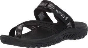 Skechers Women's Reggae-Seize The Day-Toe Thong Sandal Flip-Flop, Black, 10 M US