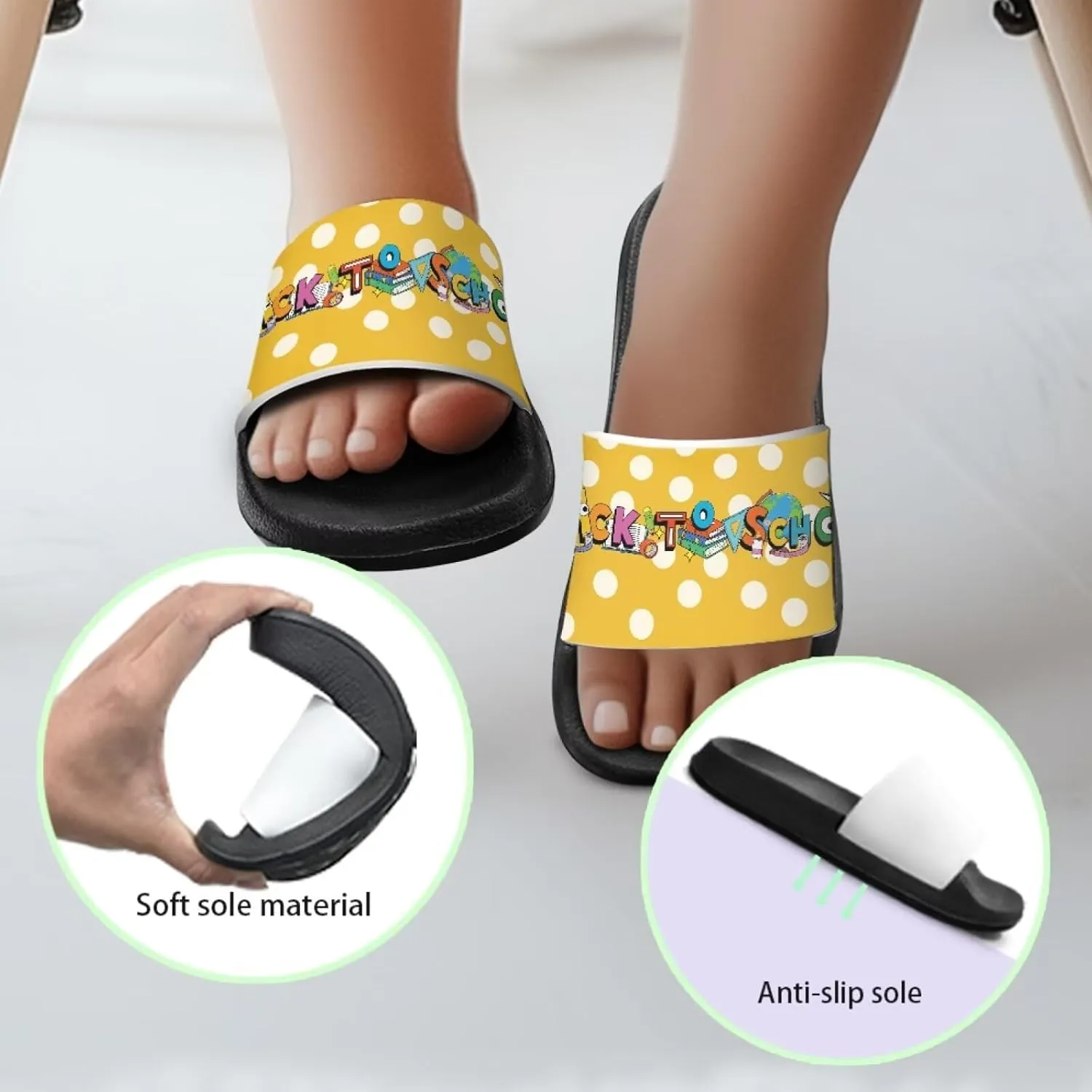 Slide Sandals for Unisex Child Soft Footbed Sandal Comfort Slip On Summer Slippers for Beach Pool