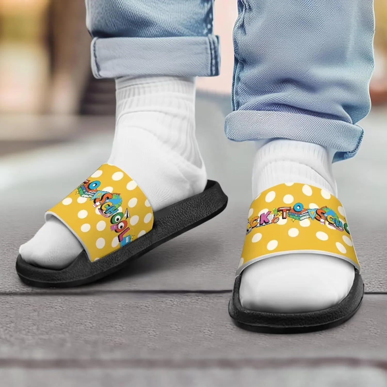 Slide Sandals for Unisex Child Soft Footbed Sandal Comfort Slip On Summer Slippers for Beach Pool