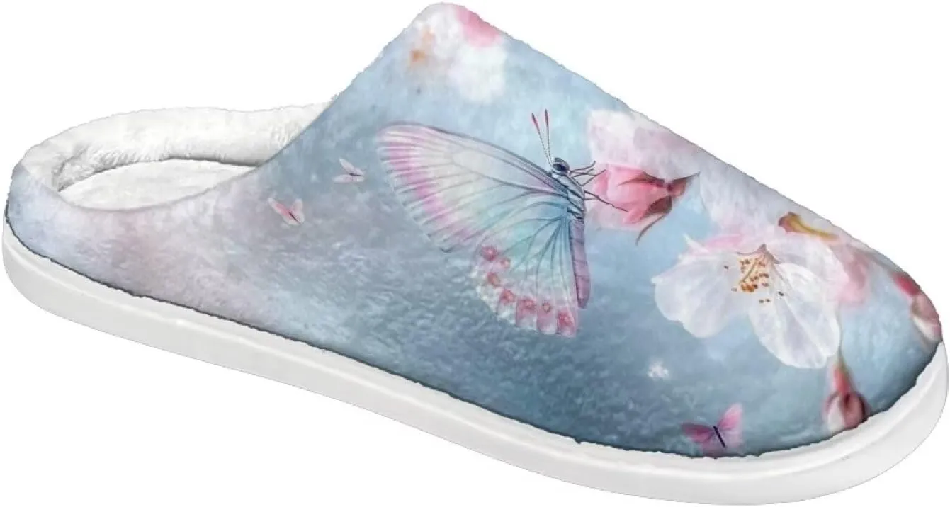 Slippers for Women Men, Soft Scuff Slipper Cozy Warm Fuzzy Slippers, Plush House Slippers Anti-Skid Slip on Shoe