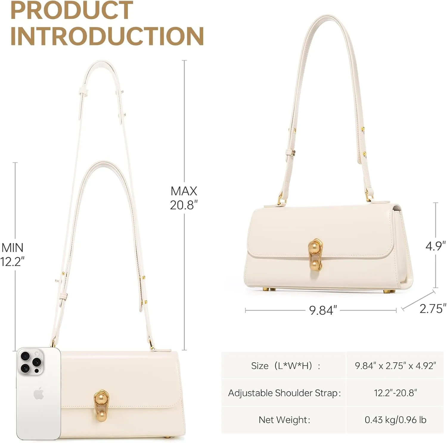 Small Purse Leather Bags For Women: Black Shoulder Handbags Crossbody Bag - Chic Everyday Adjustable Strap for Young Girls