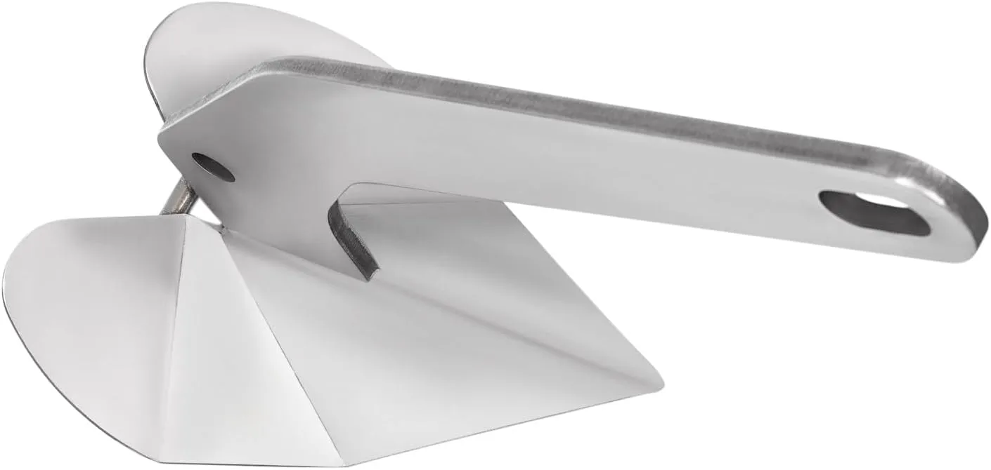 Small Yacht Boat Anchor, Marine Stainless Steel 316 Wing Style Anchor for Boats, 43 Lbs Boat Anchor for Small Yachts