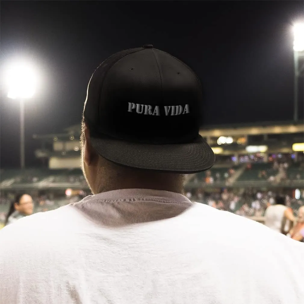 Snapback Hats for Men & Women Pura Vida Positive Acrylic Flat Bill Baseball Cap