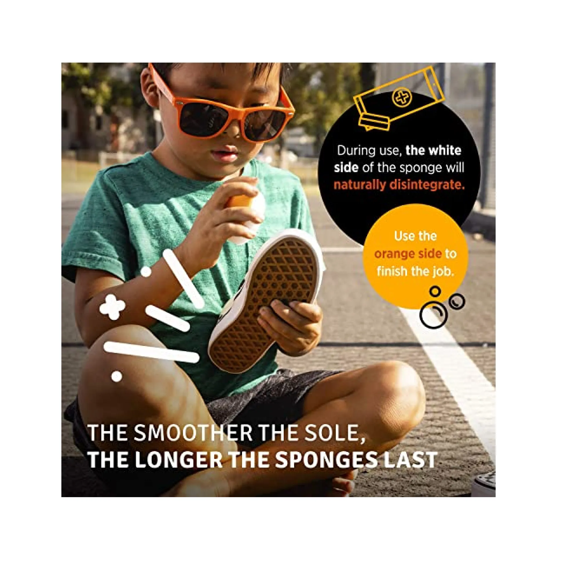 SneakERASERS Instant Sole and Sneaker Cleaner Premium Dual Sided Sponge for Cleaning & Whitening Shoe Soles 10 Pack