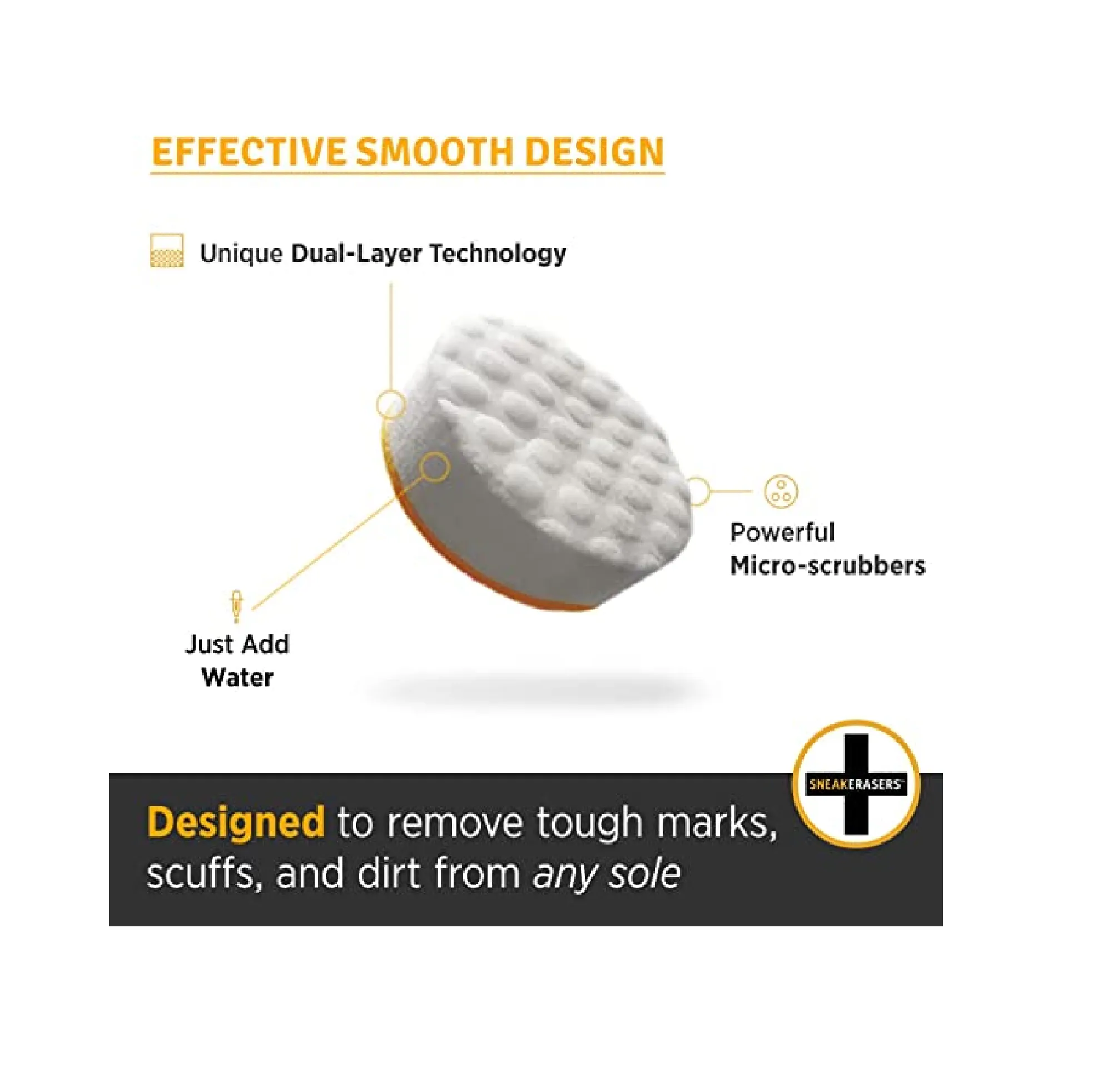 SneakERASERS Instant Sole and Sneaker Cleaner Premium Dual Sided Sponge for Cleaning & Whitening Shoe Soles 10 Pack