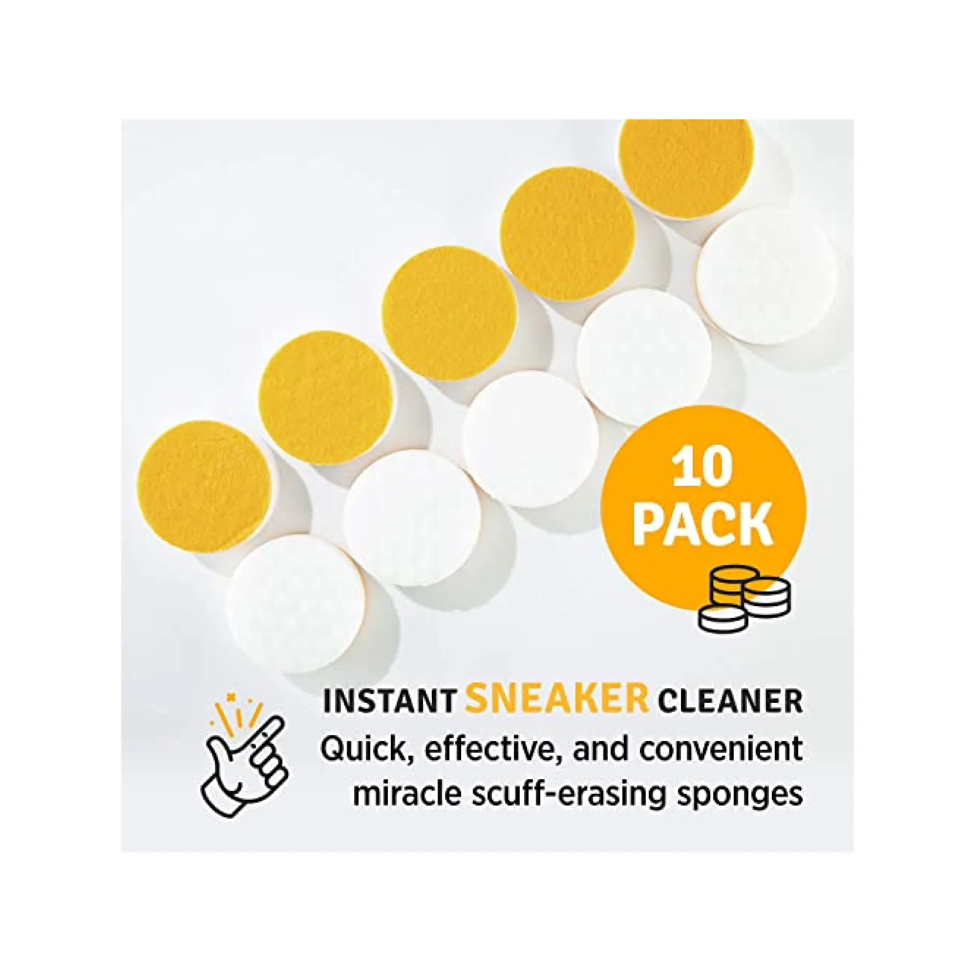 SneakERASERS Instant Sole and Sneaker Cleaner Premium Dual Sided Sponge for Cleaning & Whitening Shoe Soles 10 Pack