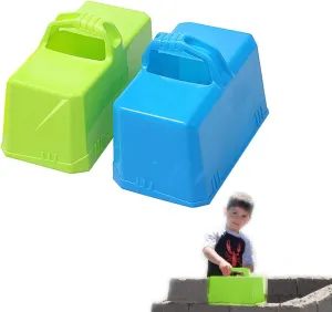 Snow and Sand Castle Brick Maker, Kids Durable Outdoor Toys Winter Snow Fort, Snow Castle, Summer Sandbox, Beach Castle, Snow Brick Outdoor Toys (Blue, Green)