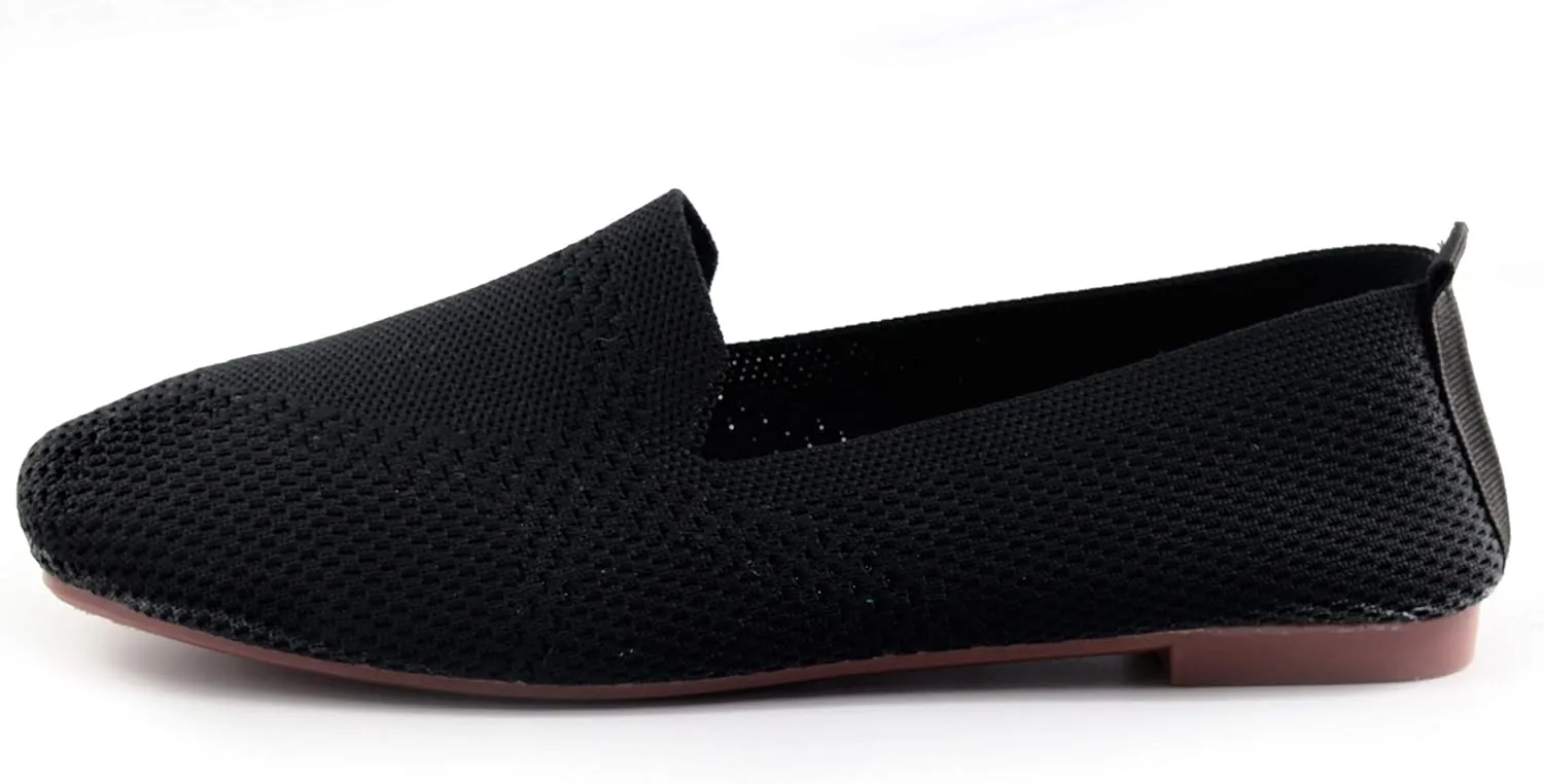 SOFMUO Women's Flats Shoes Knitted Lightweight Casual Slip On Loafers Soft Comfort Breathable Mesh Work Ballet Shoes…