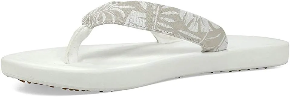 SoftScience Women's The Waterfall Palm Flip Flops, Grey Foam, Canvas, 5 M US
