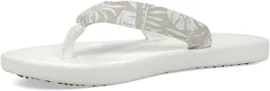SoftScience Women's The Waterfall Palm Flip Flops, Grey Foam, Canvas, 5 M US