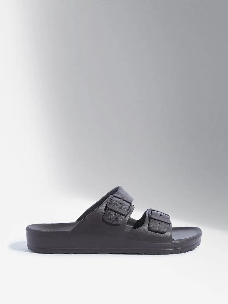 SOLEPLAY Dark Brown Dual Band Buckled Flip-Flop