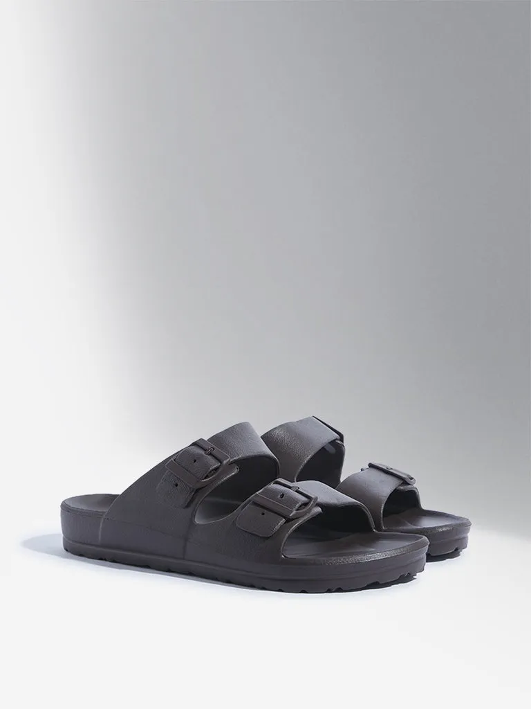 SOLEPLAY Dark Brown Dual Band Buckled Flip-Flop