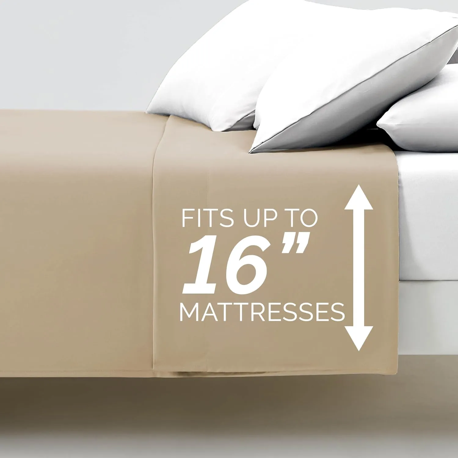 Southshore Fine Living, Inc. 2-Pack Flat Sheets Only, Full Size Premium Bedsheets, 80" x 94" Full-Size Top Sheet Stays Tucked on Deep Mattresses, Set of 2 Flat Bed Sheets, Soft Sand