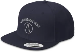 Speedy Pros Snapback Hat for Men Flat Brim Hats Atheism Symbol Silver Embroidered Flat Bill Hat Acrylic