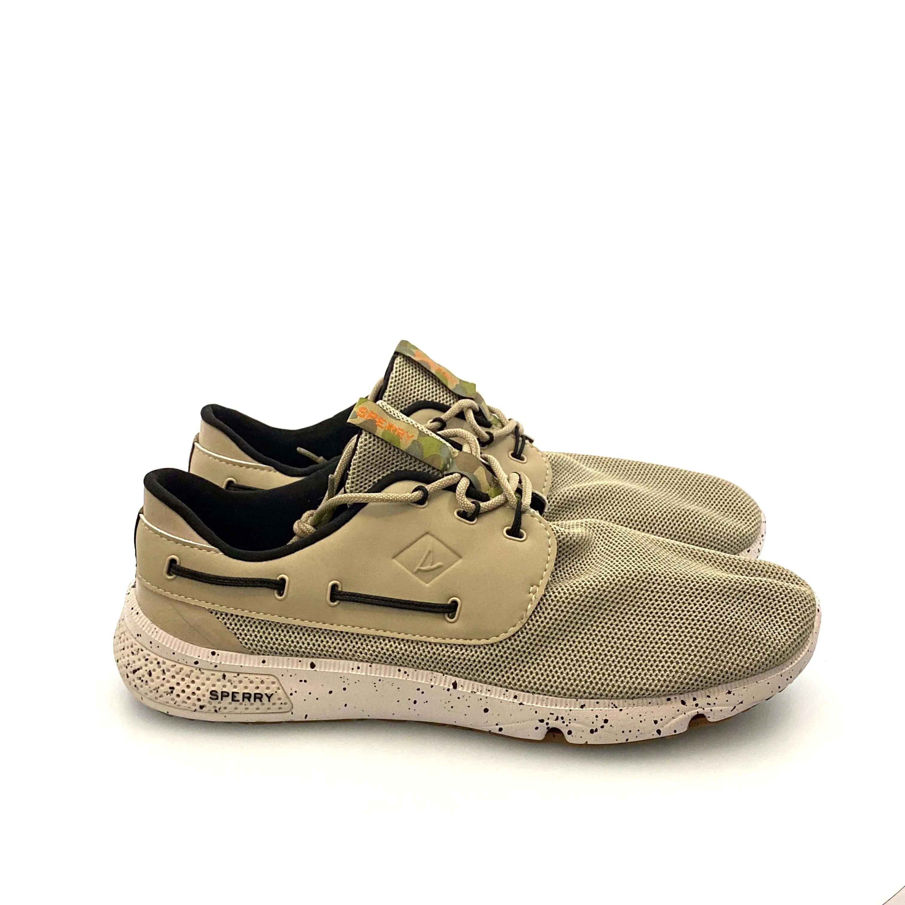 Sperry Mens “7 Seas” Camo Boat Shoe Lace-Up