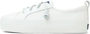 Sperry Women's Crest Vibe Platform Sneaker, White Leather, 5.5