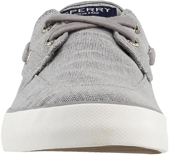 Sperry Womens Pier Boat Sparkle Canvas Slip On Sneakers Shoes Casual - Grey