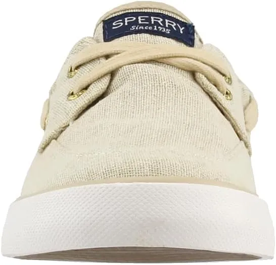 Sperry Womens Pier Boat Sparkle Canvas Slip On Sneakers Shoes Casual - Grey