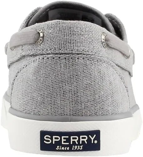 Sperry Womens Pier Boat Sparkle Canvas Slip On Sneakers Shoes Casual - Grey