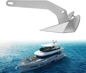 Stainless Steel Delta, 17lb Wing Style Triangle Anchor, 316 Marine Anchor for Yachts
