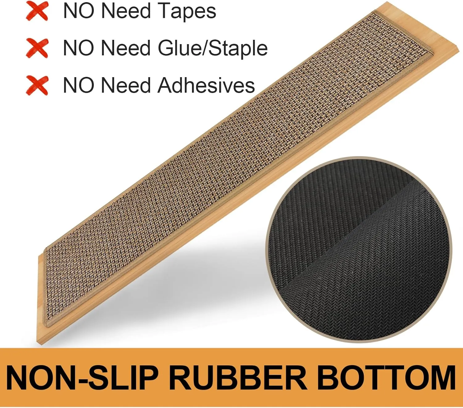 Stair Treads Carpet for Wooden Steps with Non Slip Rubber Backing, 100% Polyester Soft Stairs Resistant Indoor Skid Runner Safety Rugs for Kids Elders and Pets (1, Brown, 30" * 8")