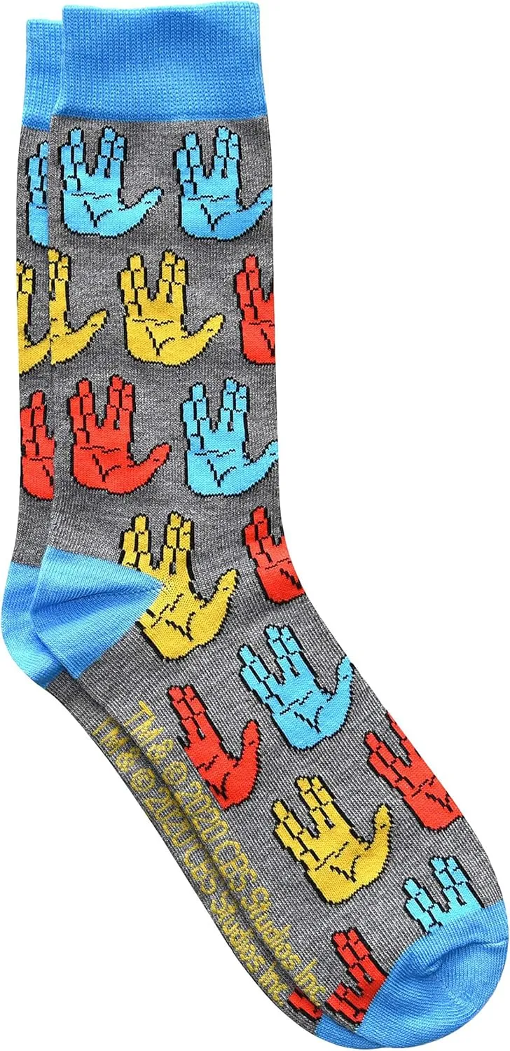 Star Trek Spock Trek Yourself Before You Wreck Yourself Men's Crew Socks 2 Pair Pack