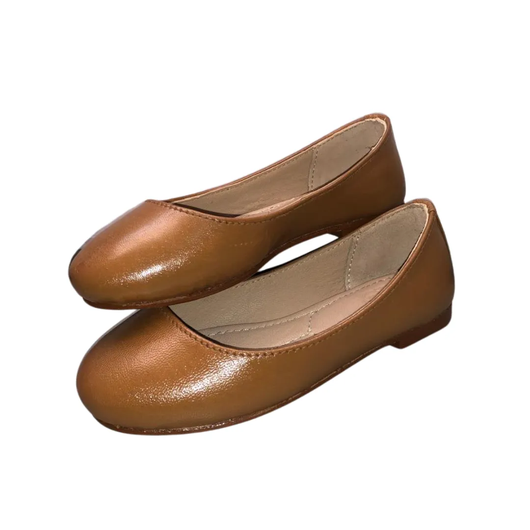Stella Tab Leather Ballet Flats For Girls