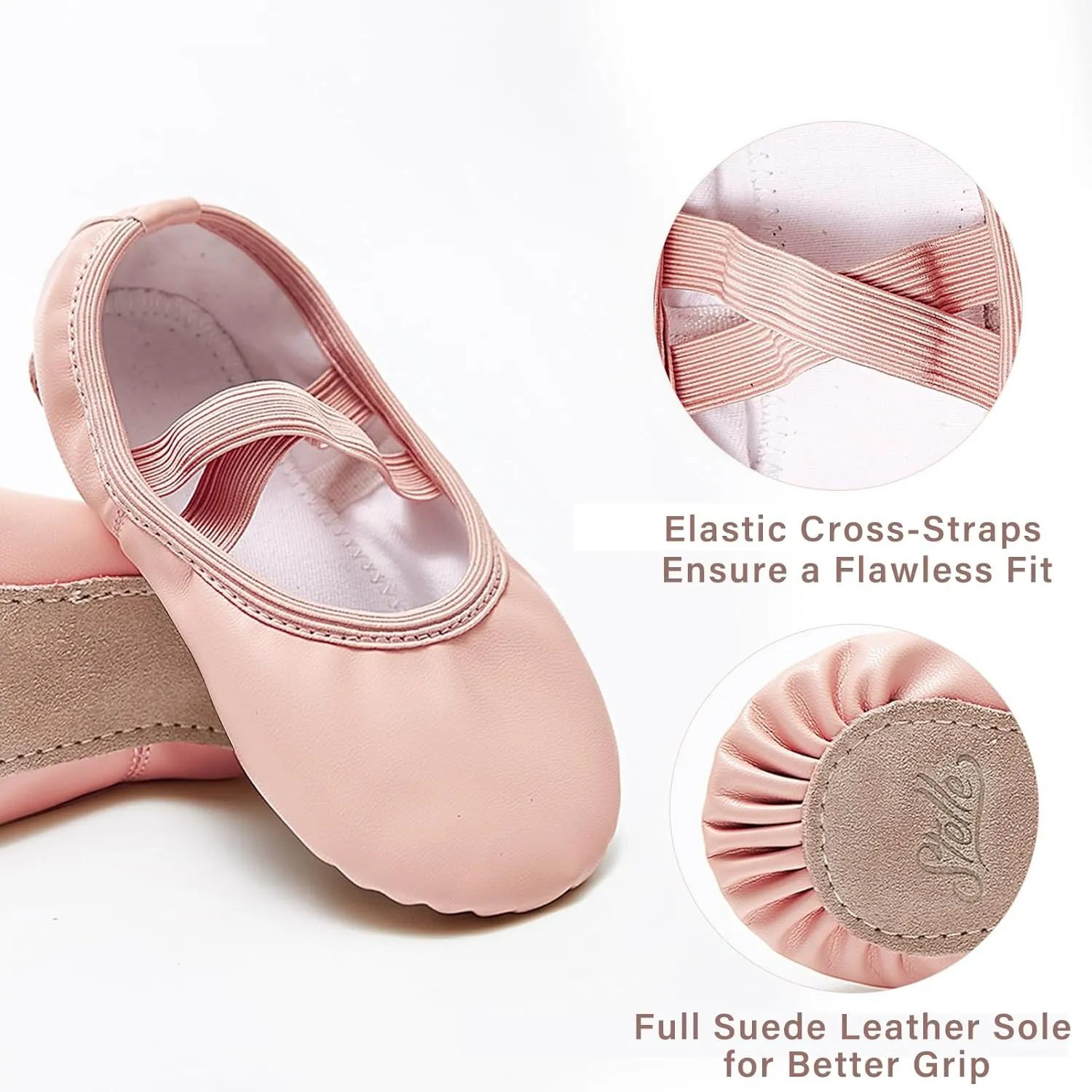 Stelle Ballet Shoes for Girls Toddler Dance Slippers Soft Leather Ballerina Boys Shoes for Toddler/Little Kid/Big Kid/Women