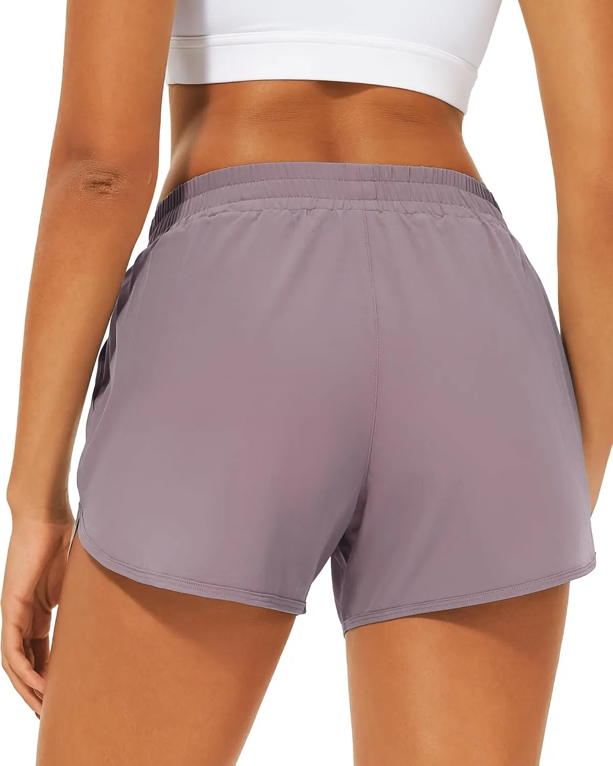 Stelle Womens 3" Running Shorts Mesh Liner High Waisted Workout Shorts Quick Dry Dolphin Athletic Shorts with Pockets