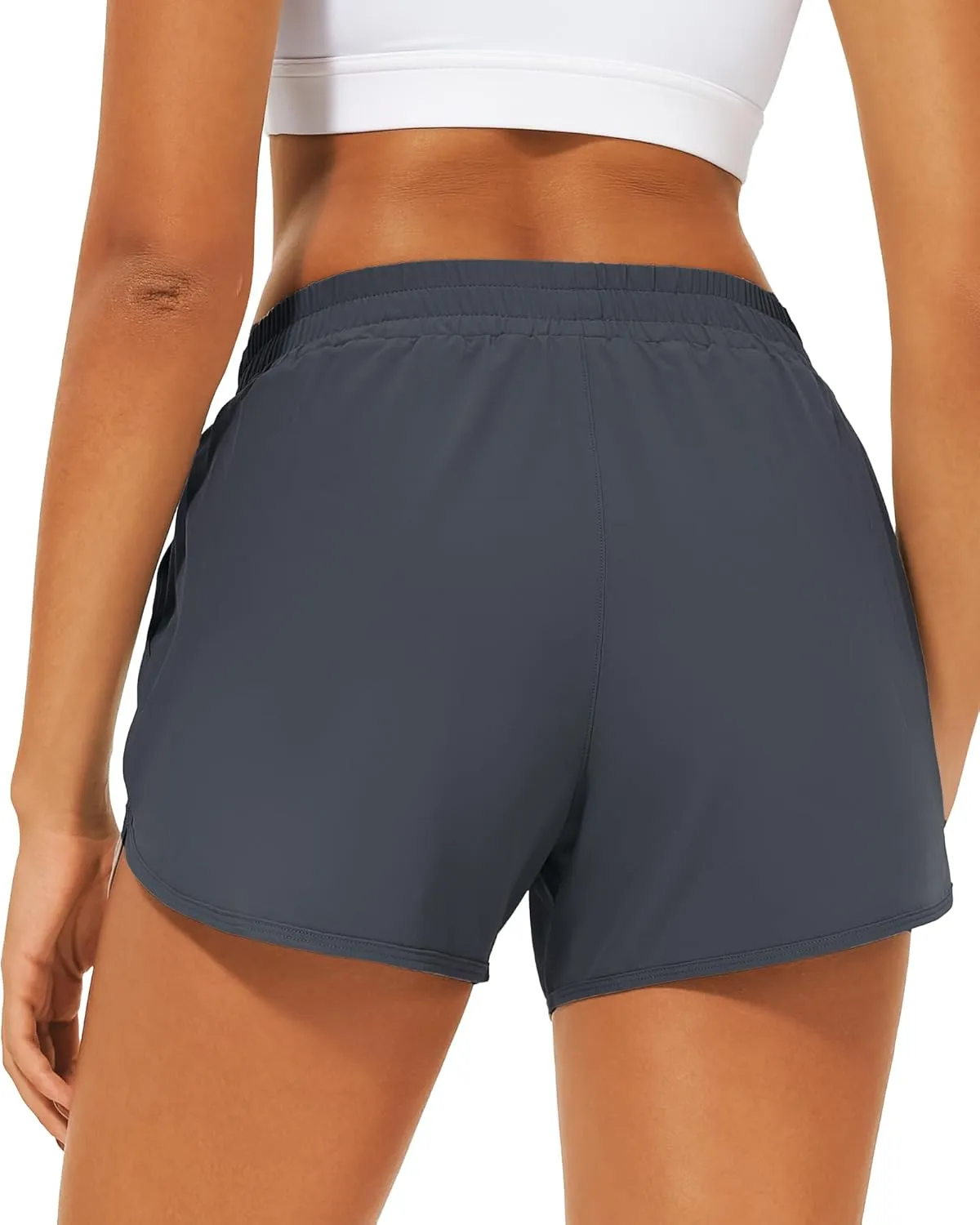 Stelle Womens 3" Running Shorts Mesh Liner High Waisted Workout Shorts Quick Dry Dolphin Athletic Shorts with Pockets
