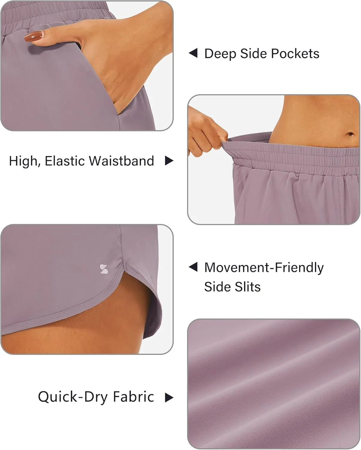Stelle Womens 3" Running Shorts Mesh Liner High Waisted Workout Shorts Quick Dry Dolphin Athletic Shorts with Pockets