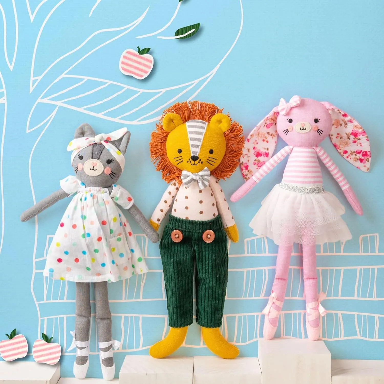Stephen Joseph, Tiny Dancers Stuffed Doll for Child or Toddler, Toy Room or Kids Bedroom Decor, Fancy Friends Stuffed Animals for Girls & Boys, Kristina Kitty
