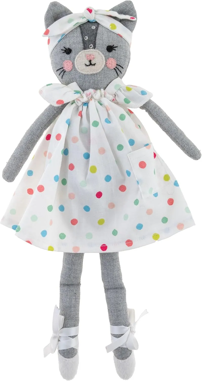 Stephen Joseph, Tiny Dancers Stuffed Doll for Child or Toddler, Toy Room or Kids Bedroom Decor, Fancy Friends Stuffed Animals for Girls & Boys, Kristina Kitty
