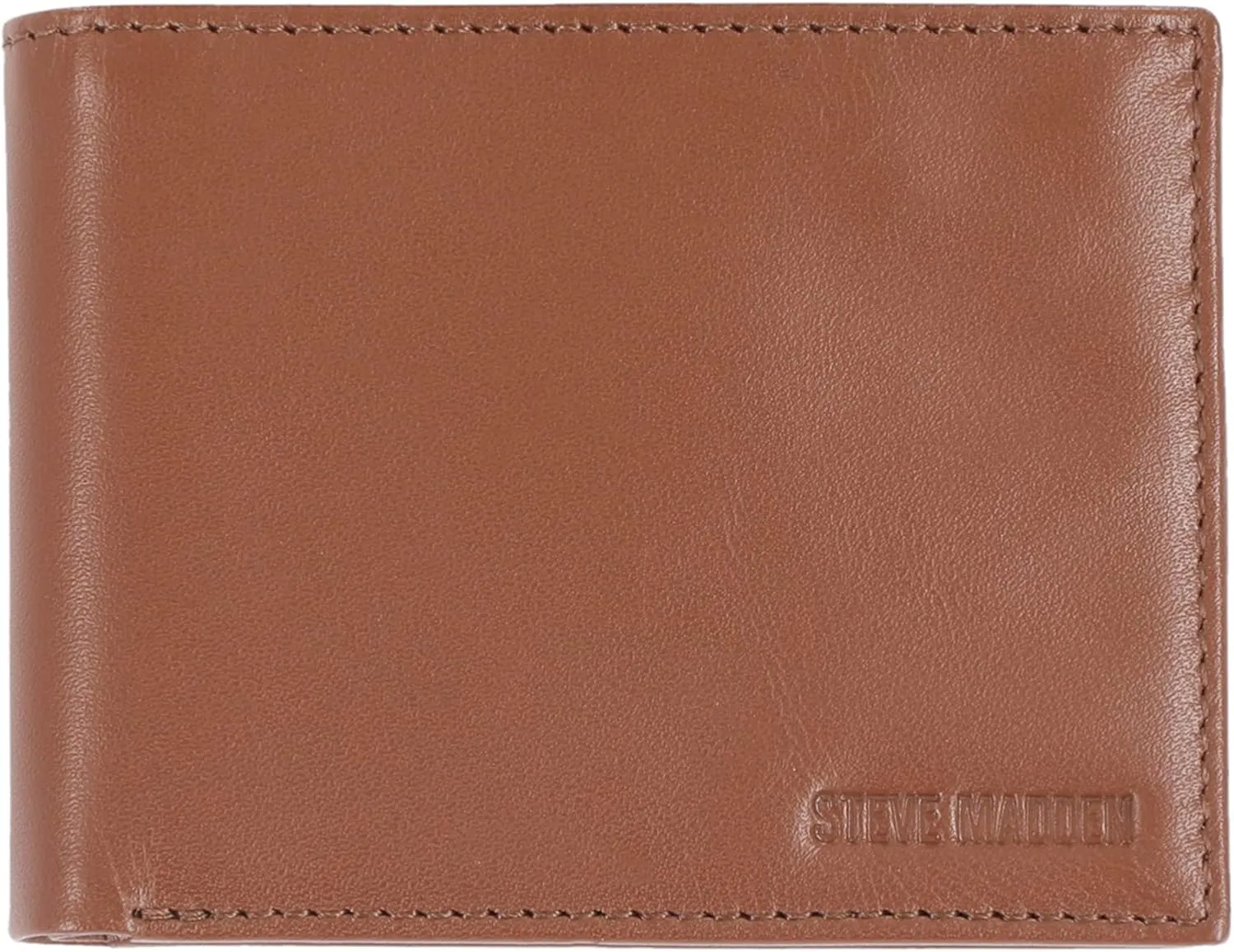 Steve Madden Men's Slim Leather Wallet with Extra Capacity Attached Flip Pockets