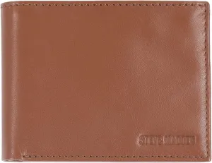 Steve Madden Men's Slim Leather Wallet with Extra Capacity Attached Flip Pockets