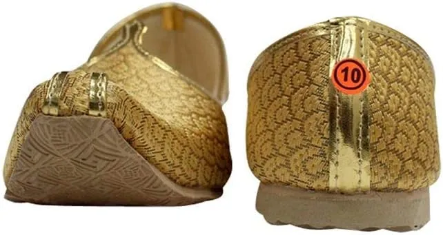 Stop n Style Mens Gold Antique Wedding Shoes Formal Shoes Handmade Jooti Ethnic Jutti Mens Mojari