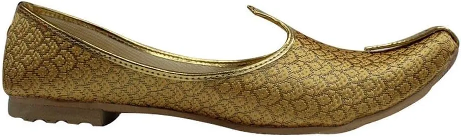 Stop n Style Mens Gold Antique Wedding Shoes Formal Shoes Handmade Jooti Ethnic Jutti Mens Mojari