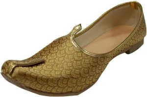 Stop n Style Mens Gold Antique Wedding Shoes Formal Shoes Handmade Jooti Ethnic Jutti Mens Mojari
