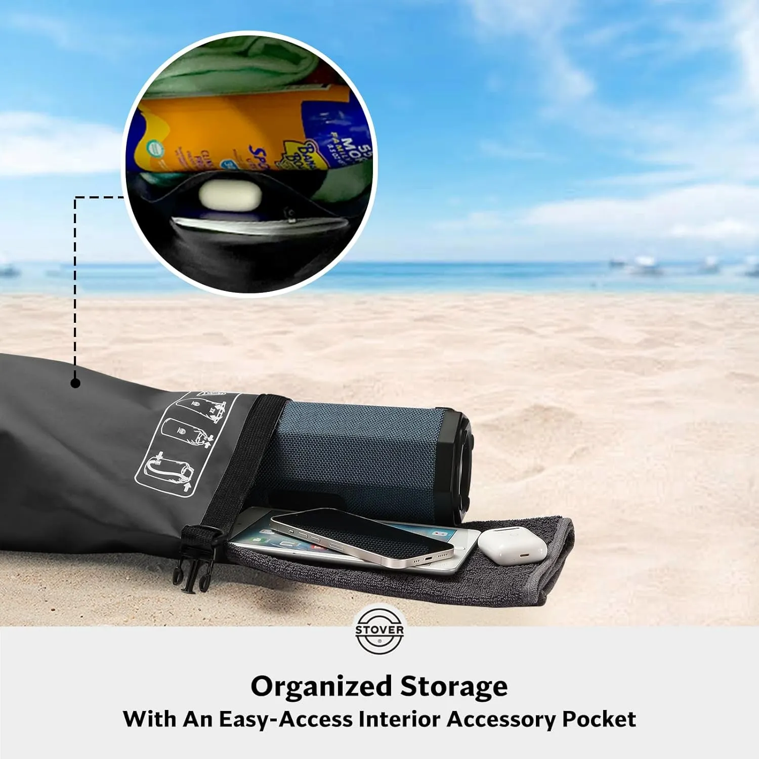 STOVER 5/10/25/30/40/55L Waterproof Dry Bag, Small Lightweight Roll Top Dry Bag Backpack w/Waterproof Phone Case, Kayaking, Travel, Hiking, Fishing, Tubing, Camping, the Beach, Men/Women (Black)