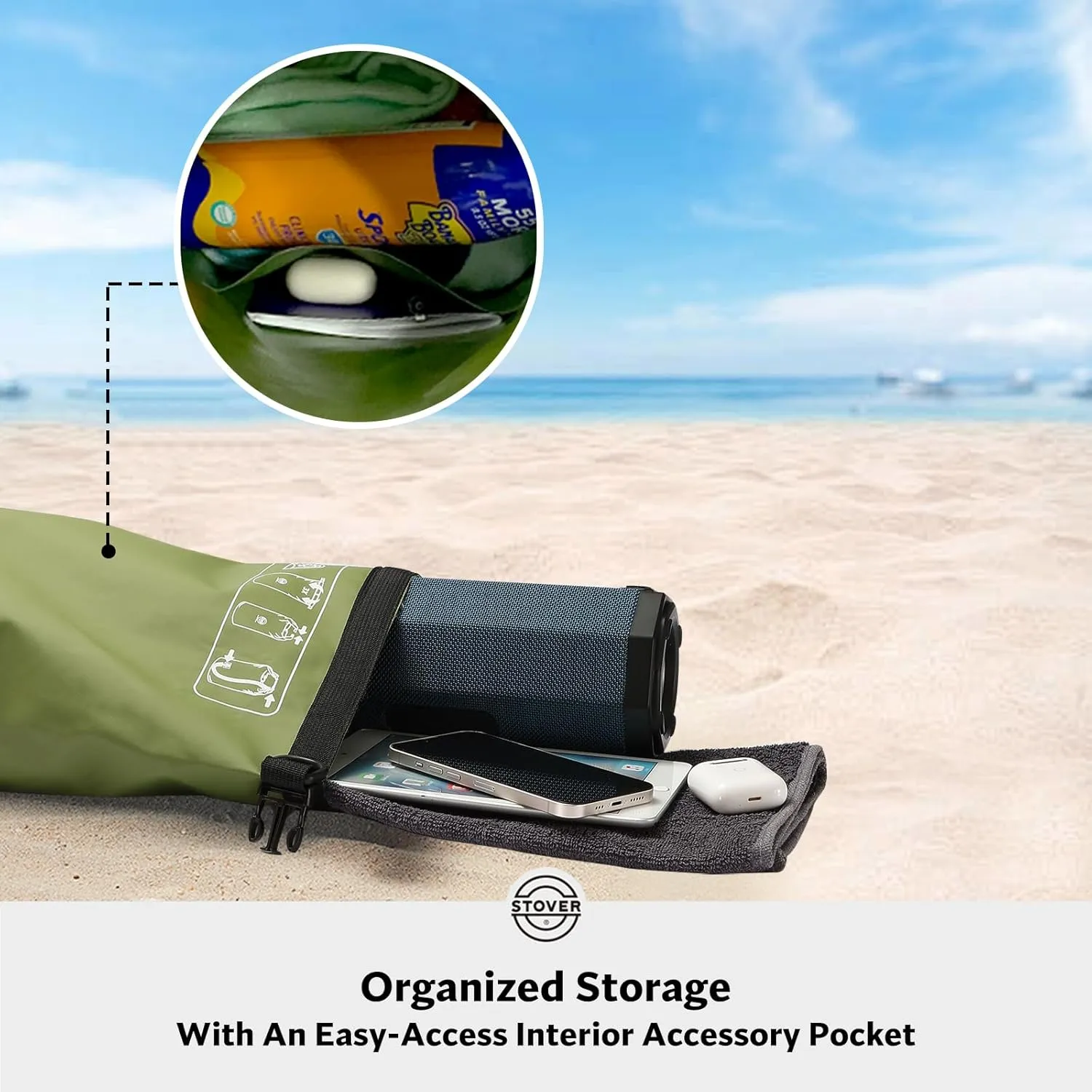 STOVER 5/10/25/30/40/55L Waterproof Dry Bag, Small Lightweight Roll Top Dry Bag Backpack w/Waterproof Phone Case, Kayaking, Travel, Hiking, Fishing, Tubing, Camping, the Beach, Men/Women (Green)