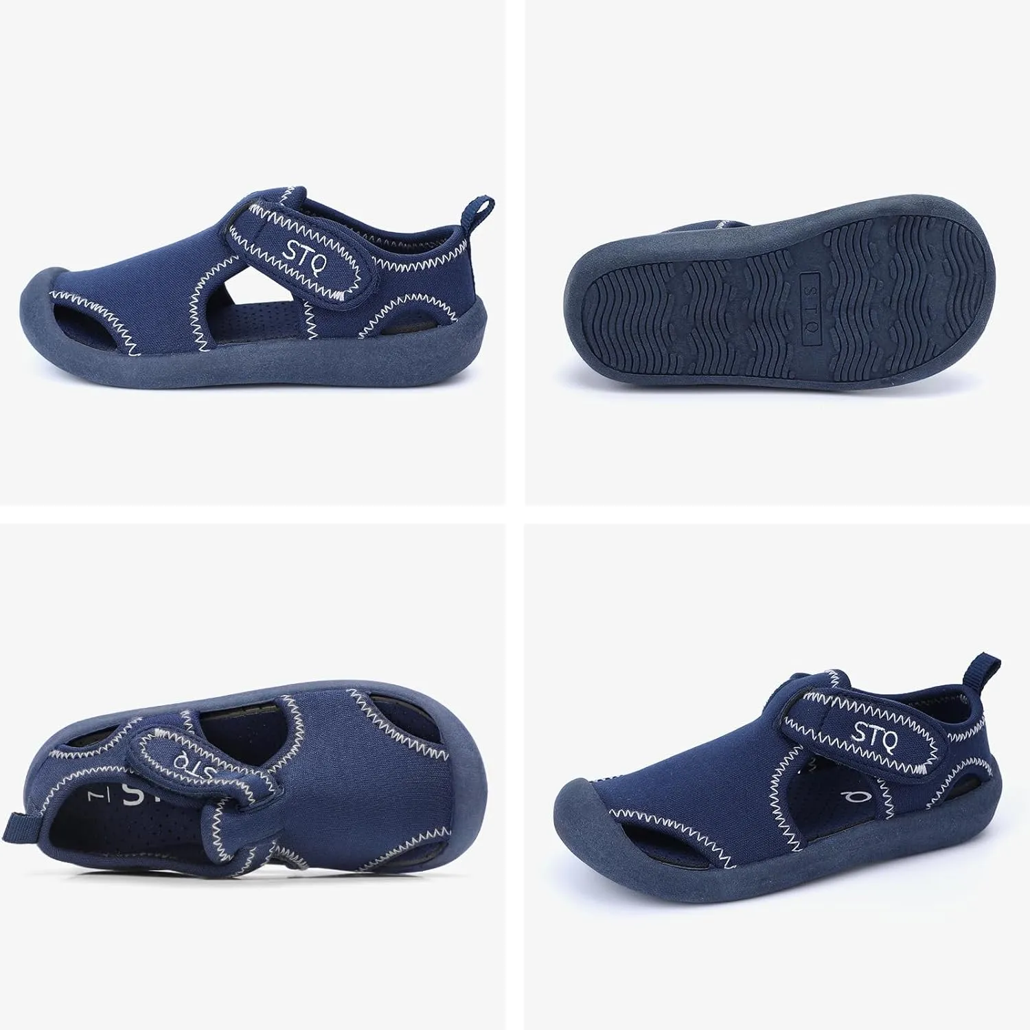 STQ Boys Girls Water Shoes Quick-Dry Slip on Beach Swim Pool Sandals(Toddler/Little Kid)