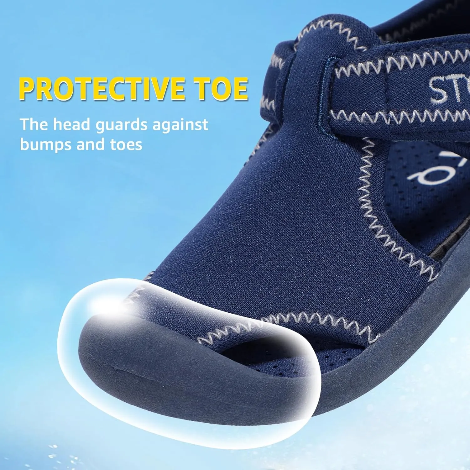 STQ Boys Girls Water Shoes Quick-Dry Slip on Beach Swim Pool Sandals(Toddler/Little Kid)