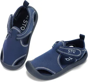 STQ Boys Girls Water Shoes Quick-Dry Slip on Beach Swim Pool Sandals(Toddler/Little Kid)