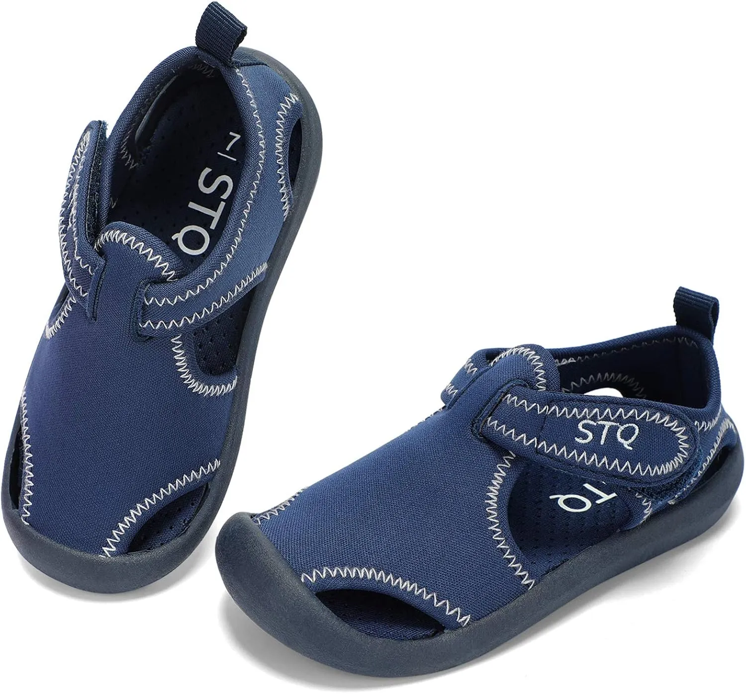 STQ Boys Girls Water Shoes Quick-Dry Slip on Beach Swim Pool Sandals(Toddler/Little Kid)
