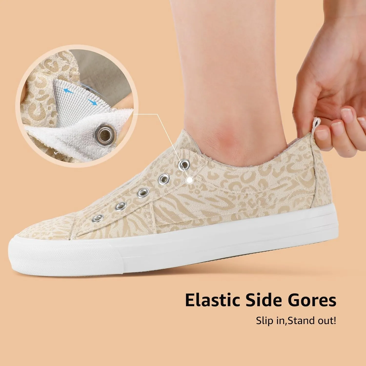 STQ Slip On Shoes Women Casual Canvas Sneakers
