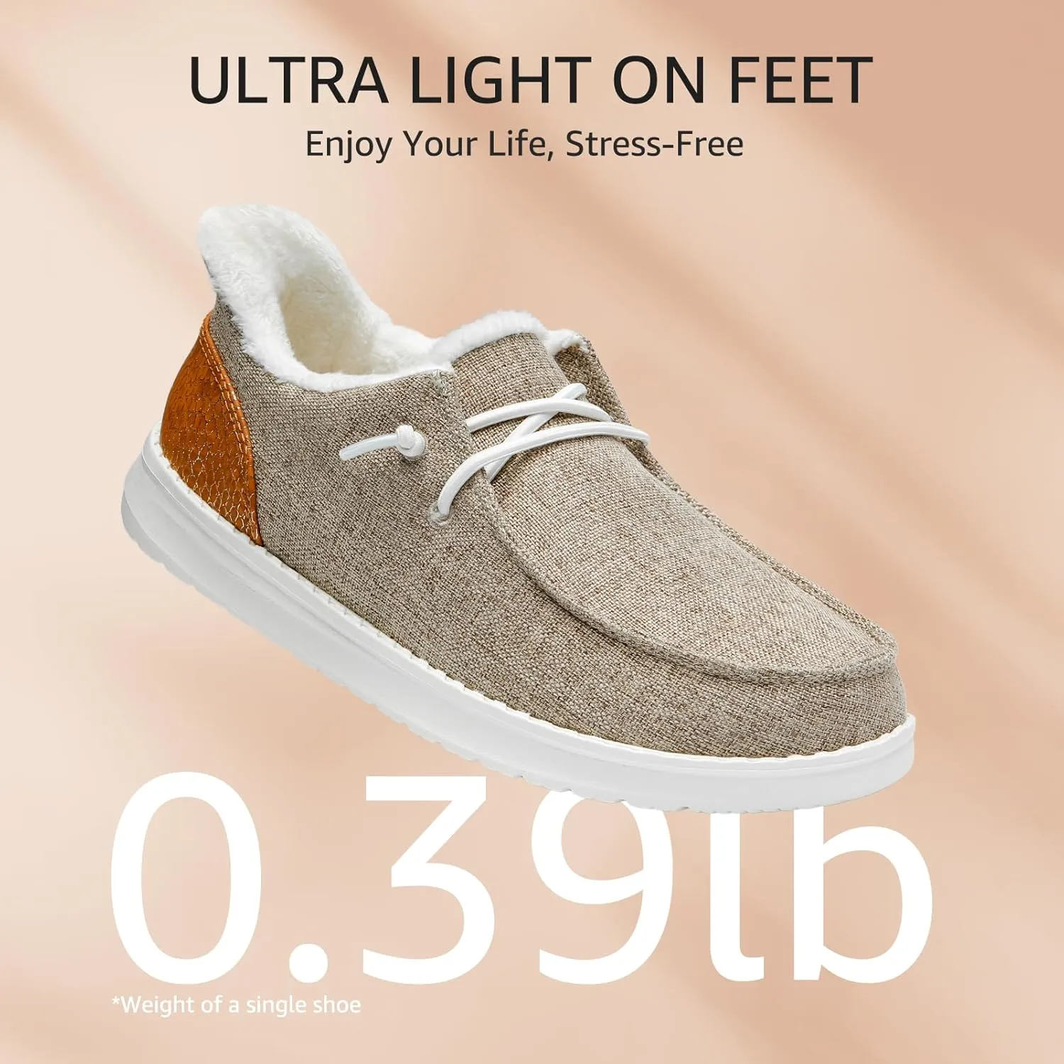 STQ Slip On Women's Loafers丨Orthopedic Fur Lined Warm Winter Boat Shoes Walking Casual Travel Sneaker Plantar Fasciitis Relief