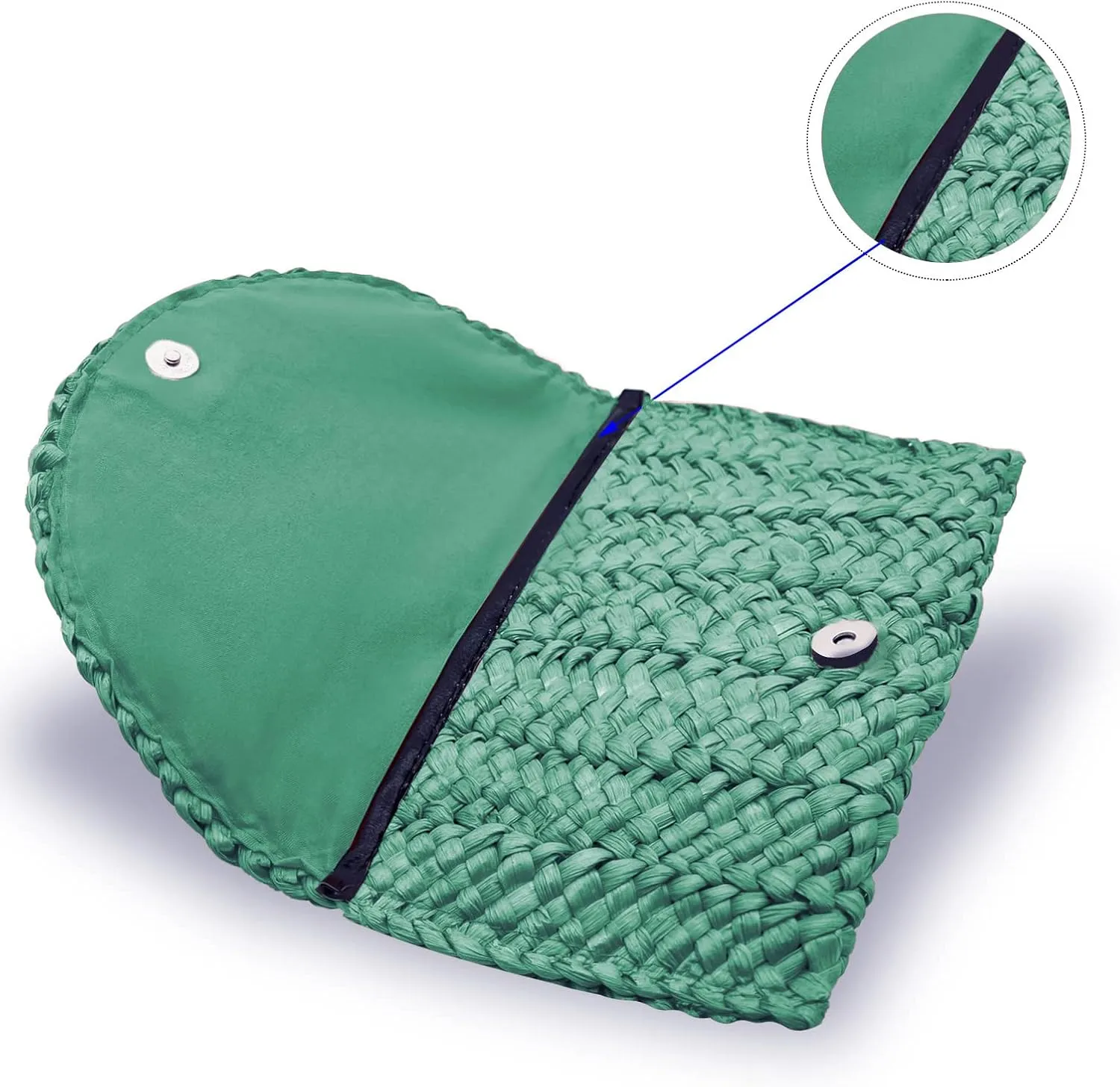 Straw Clutch Purses for Women Woven Straw Beach Handbag Envelope Rattan Clutch for Summer