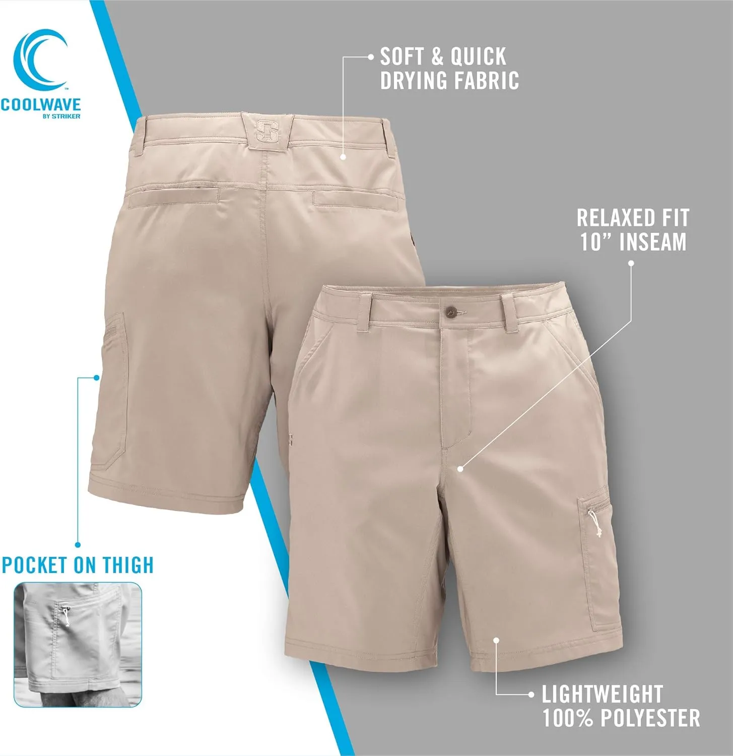 Striker X2 Active Ultralight UPF 50  Sun Protection Moisture-Wicking Quick-Drying Outdoor Fishing Short