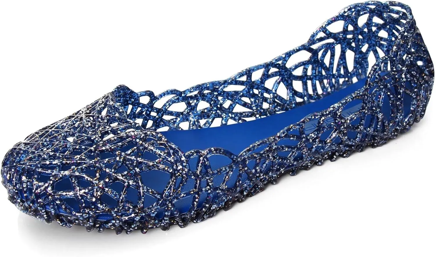 Stunner Women's Beach Jelly Shoes Slip On Crystal Summer Soft Hollow Ballet Flats