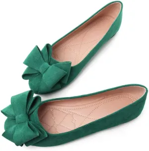 Stunner Women's Dress Flats Cute Round Toe Bowknot Flats Comfortable Ballet Flats Casual Slip On Flat Shoes